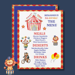 Big Top Circus Carnaval 5e verjaardag Budget Menu