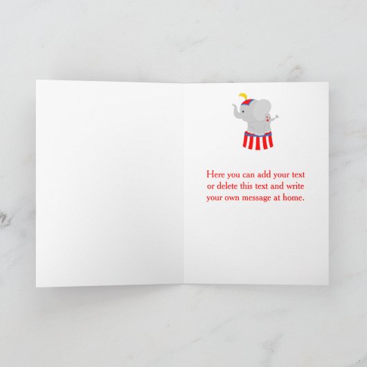 Big Top Circus Carnaval Verjaardag in Rode Verjaar Kaart (Binnen)