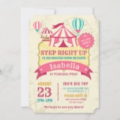 Big Top Circus Carnaval Verjaardag Meisje Party Ro Kaart (Voorkant)
