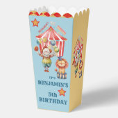 Big Top Circus Carnaval Vijfde Verjaardag Popcorn Bedankdoosjes (Voorkant)