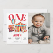 Big Top Circus Carnival 1e foto Birthday Kaart (Voorkant)