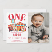 Big Top Circus Carnival 1e foto Birthday Kaart (Voorkant)