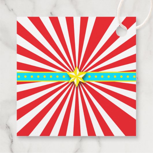 Big Top Circus Carnival 1ste verjaardag Bedankjes Labels (Achterkant)