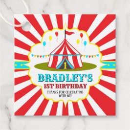 Big Top Circus Carnival 1ste verjaardag Bedankjes Labels