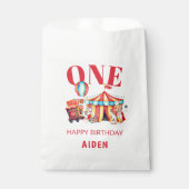 Big Top Circus Carnival 1ste verjaardag Bedankzakje (Voorkant)