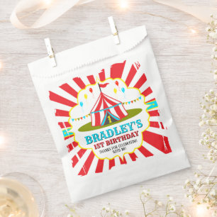 Big Top Circus Carnival 1ste verjaardag Bedankzakje