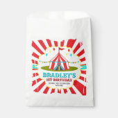 Big Top Circus Carnival 1ste verjaardag Bedankzakje (Voorkant)
