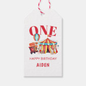 Big Top Circus Carnival 1ste verjaardag Cadeaulabel (Voorkant)