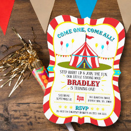 Big Top Circus Carnival 1ste verjaardag Kaart