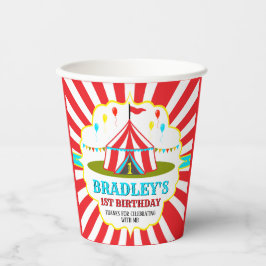 Big Top Circus Carnival 1ste verjaardag Papieren Bekers