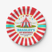 Big Top Circus Carnival 1ste verjaardag Papieren Bordje (Voorkant)