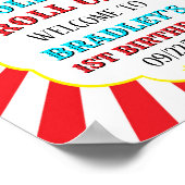 Big Top Circus Carnival 1ste verjaardag Welkom Poster (Hoek)