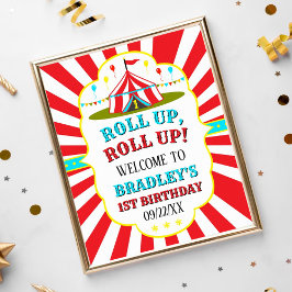 Big Top Circus Carnival 1ste verjaardag Welkom Poster