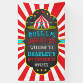 Big Top Circus Carnival 1ste verjaardag Welkom Spandoek (Verticaal)
