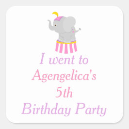 Big Top Circus Carnival Birthday 'Ik ben naar toe  Vierkante Sticker