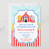 Big Top Circus Carnival Birthday in Red Kaart (Voorkant)