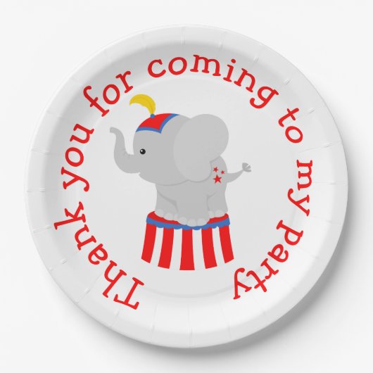 Big Top Circus Carnival Birthday in Red Papieren Bordje (Voorkant)