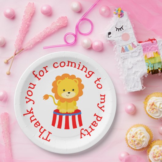 Big Top Circus Carnival Birthday in Red Papieren Bordje (Feest)