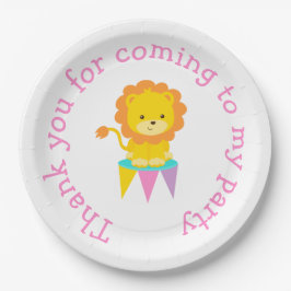 Big Top Circus Carnival Birthday in Roze Papieren Bordje