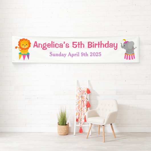 Big Top Circus Carnival Birthday in Roze Spandoek (Insitu)