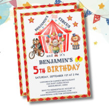 Big Top Circus Carnival Boy 5th Birthday 