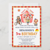 Big Top Circus Carnival Boy Fifth Birthday Kaart (Voorkant)