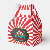 Big Top Circus Carnival Chalkboard 1ste verjaardag Bedankdoosjes (Voorkant Zijde)