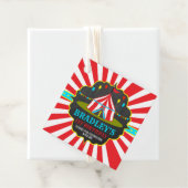 Big Top Circus Carnival Chalkboard 1ste verjaardag Bedankjes Labels (In situ)