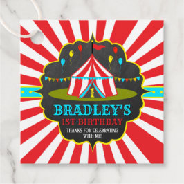 Big Top Circus Carnival Chalkboard 1ste verjaardag Bedankjes Labels
