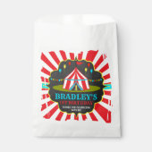 Big Top Circus Carnival Chalkboard 1ste verjaardag Bedankzakje (Voorkant)