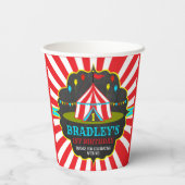 Big Top Circus Carnival Chalkboard 1ste verjaardag Papieren Bekers (Achterkant)