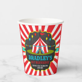 Big Top Circus Carnival Chalkboard 1ste verjaardag Papieren Bekers