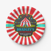 Big Top Circus Carnival Chalkboard 1ste verjaardag Papieren Bordje (Voorkant)