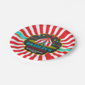 Big Top Circus Carnival Chalkboard 1ste verjaardag Papieren Bordje (Gekanteld)