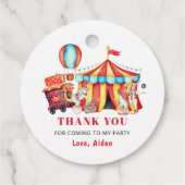 Big Top Circus Carnival Party Bedankjes Labels (Achterkant)