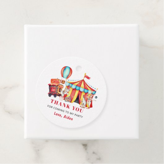 Big Top Circus Carnival Party Bedankjes Labels (In situ)