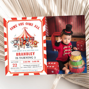 Big Top Circus Dieren Carnaval Verjaardag Foto Kaart