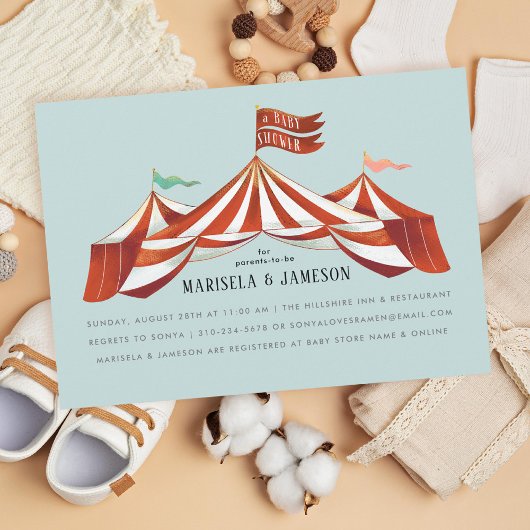 Big Top Circus Tent Couples Baby shower Kaart
