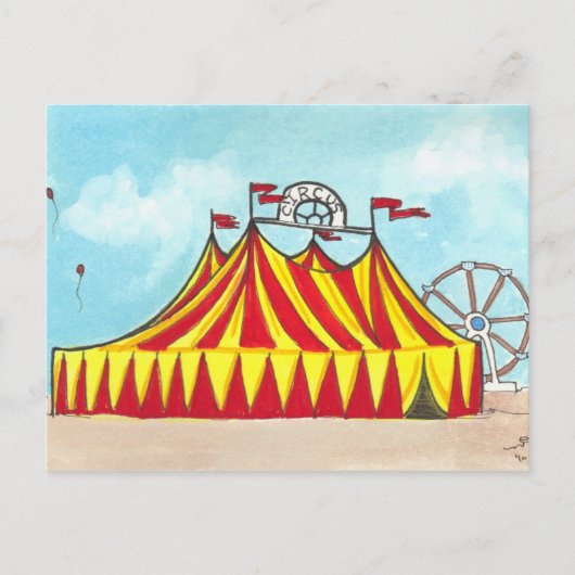 Big Top Circus Tent + ferris-briefkaart voor wielk Briefkaart (Voorkant)