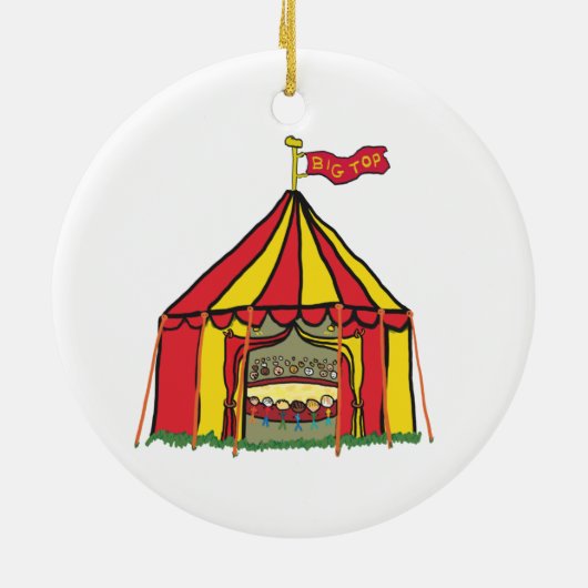 Big Top Circus Tent Keramisch Ornament (Achterkant)