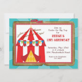 Big Top Circus-uitnodiging Kaart (Voorkant)