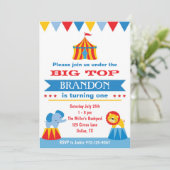 Big Top Circus-uitnodiging Kaart (Staand voorkant)