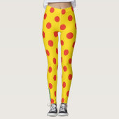 Big Top Dots: Bold Yellow & Red Polka Dot Leggings (Voorkant)