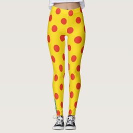 Big Top Dots: Krachtige Gele & Rode Stip Leggings