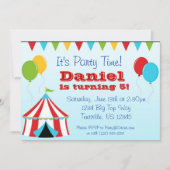 Big Top in Balloons Carnival Circus Birthday Party Kaart (Voorkant)