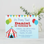 Big Top in Balloons Carnival Circus Birthday Party Kaart (Staand voorkant)