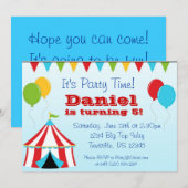 Big Top in Balloons Carnival Circus Birthday Party Kaart (Voorkant / Achterkant)