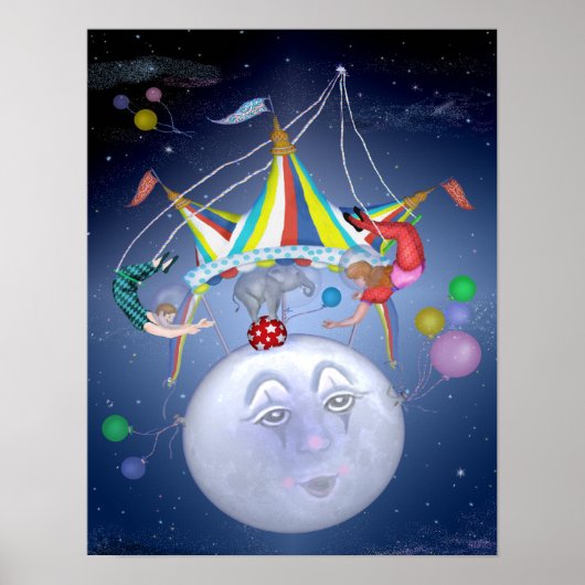 Big Top op een Poster met een kleine blauwe maan (Voorkant)