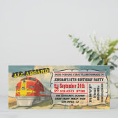 BIG  Train Ticket Birthday Kaart (Staand voorkant)