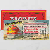 BIG  Train Ticket Birthday Kaart (Voorkant / Achterkant)